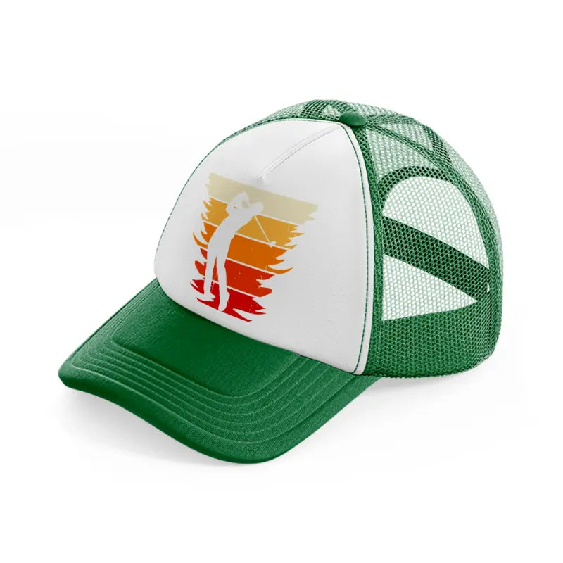 golf player retro green and white trucker hat