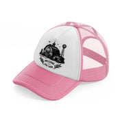 welcome to our farm pink and white trucker hat