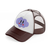 smiley cloud brown trucker hat