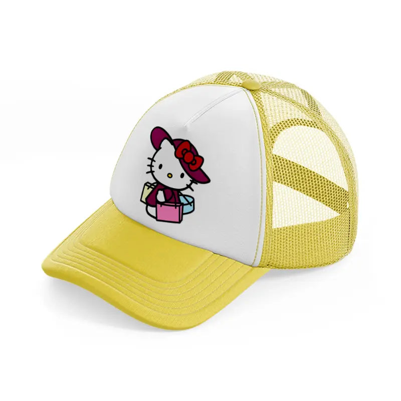 hello kitty shopping-yellow-trucker-hat
