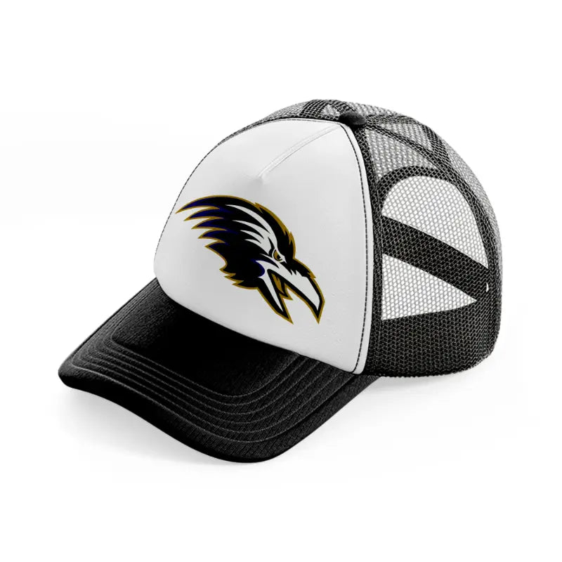 baltimore ravens face symbol-black-and-white-trucker-hat