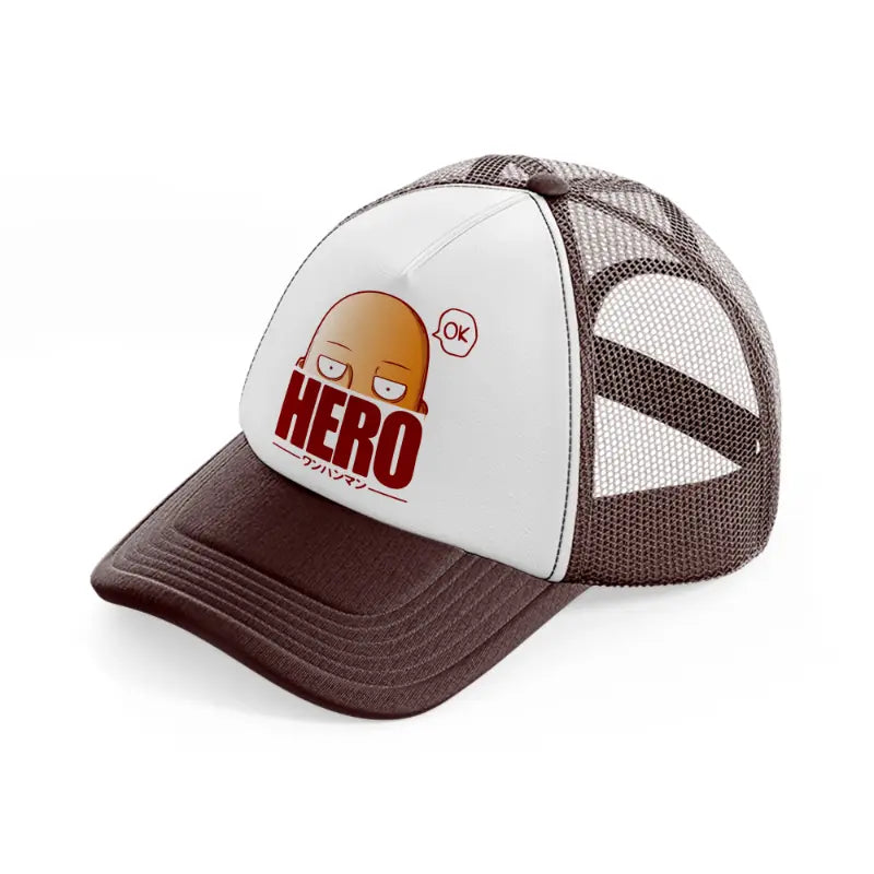 hero one punch man brown trucker hat