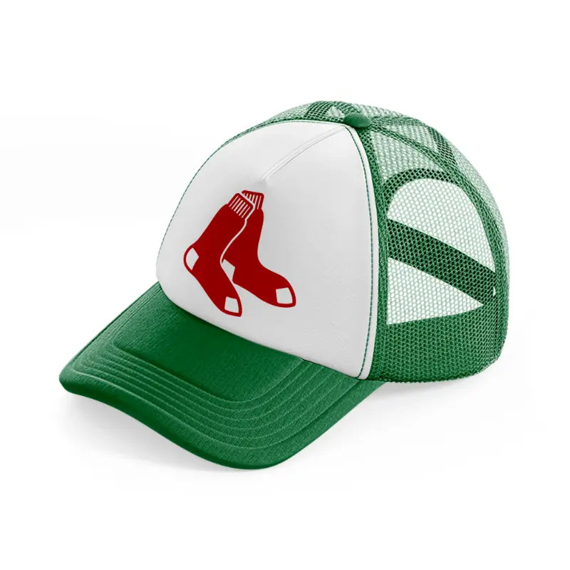 red sox emblem-green-and-white-trucker-hat