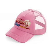 baseball club pink trucker hat