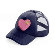 fixed heart navy blue trucker hat