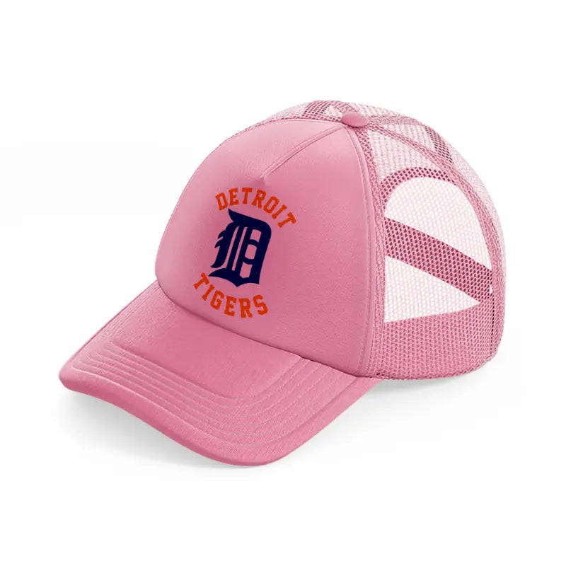 detroit tigers retro pink trucker hat