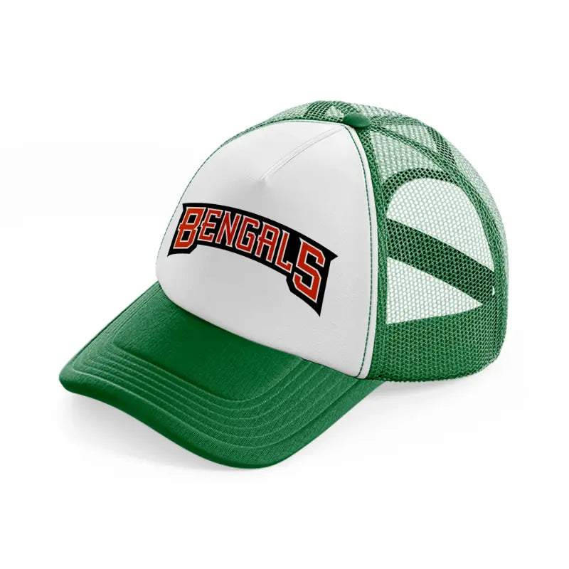 cincinnati bengals text-green-and-white-trucker-hat