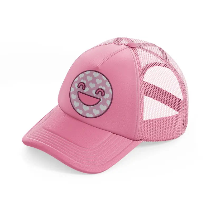 laughter face-pink-trucker-hat