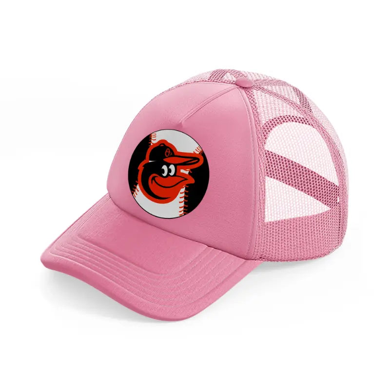 baltimore orioles baseball ball-pink-trucker-hat