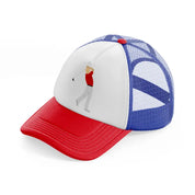 player red multicolor trucker hat