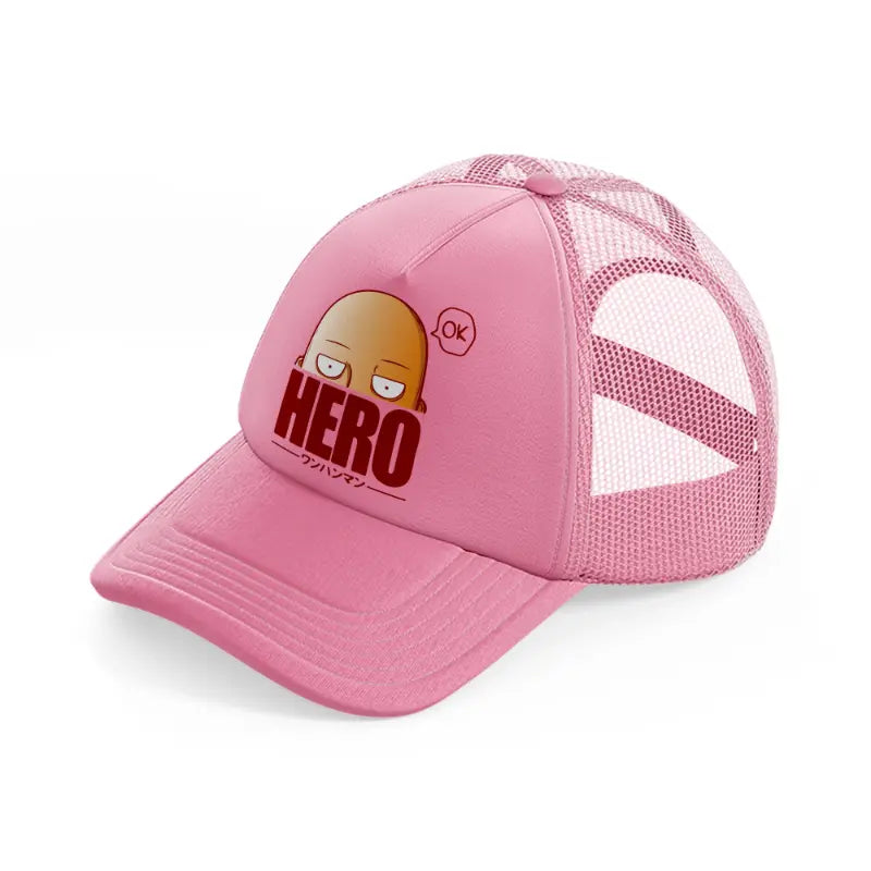 hero one punch man pink trucker hat