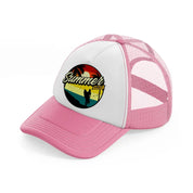 summer vibes-pink-and-white-trucker-hat
