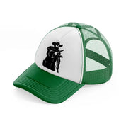 pirate captain & gun-green-and-white-trucker-hat