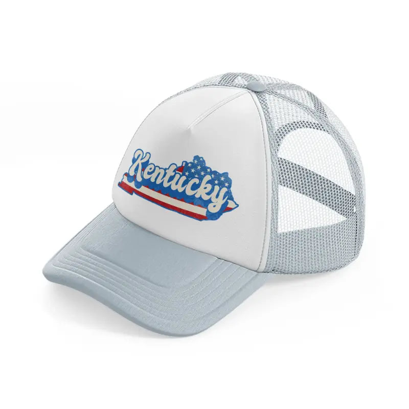 kentucky flag grey trucker hat