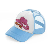 retro cowgirl hat bride-sky-blue-trucker-hat