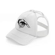 creepy hand-white-trucker-hat