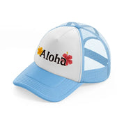 aloha floral-sky-blue-trucker-hat