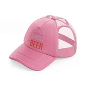 taken single beer pink trucker hat