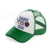 game day-green-and-white-trucker-hat