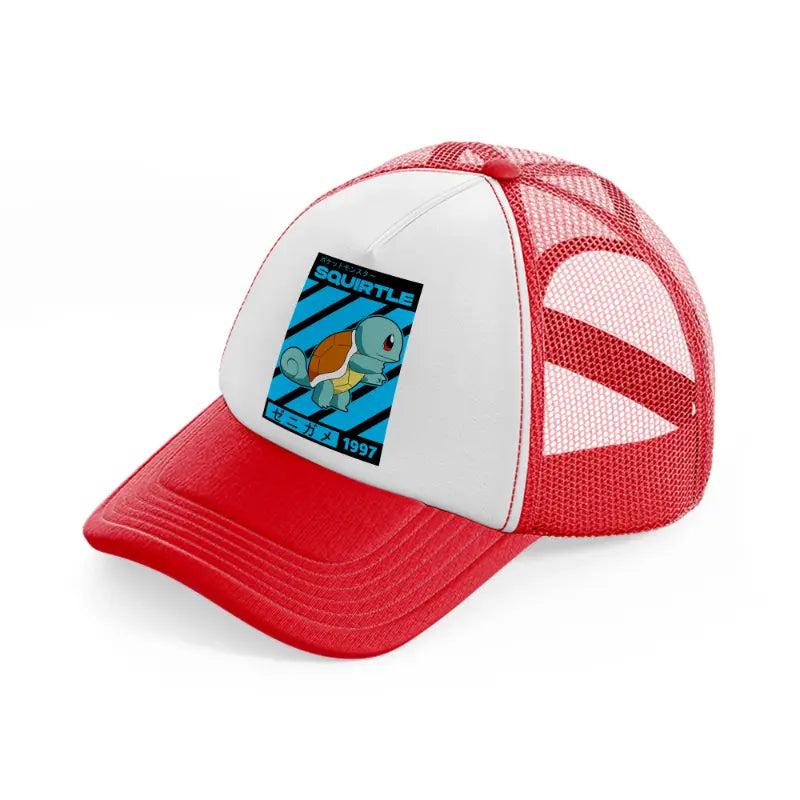 squirtle red and white trucker hat