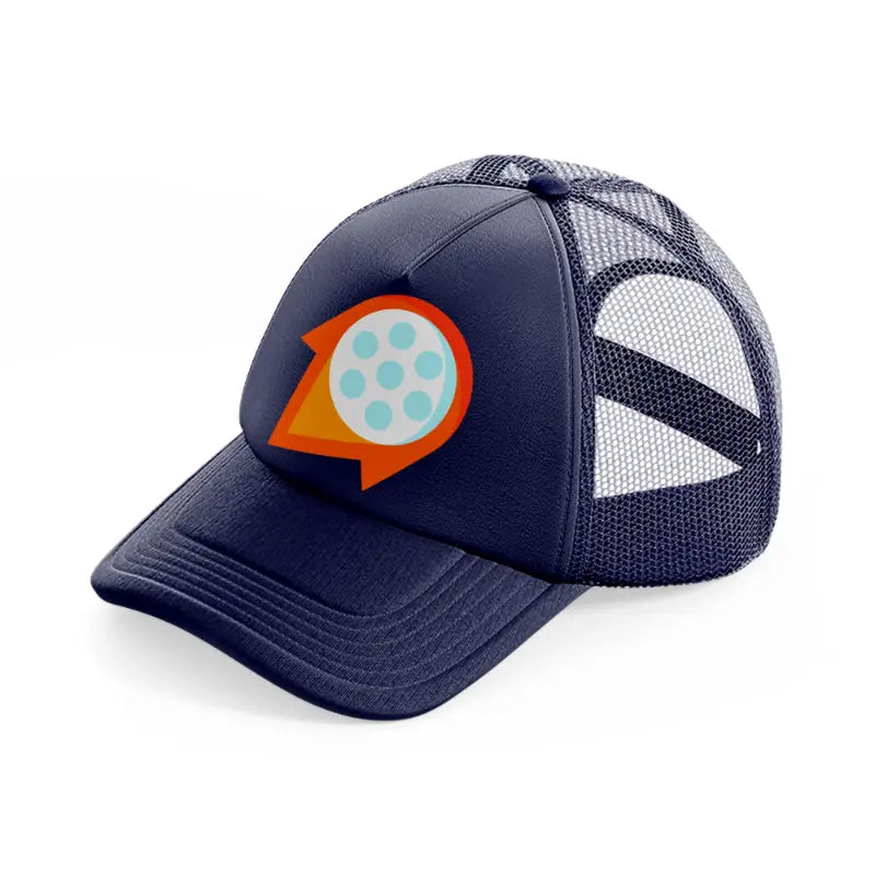 red golf ball-navy-blue-trucker-hat