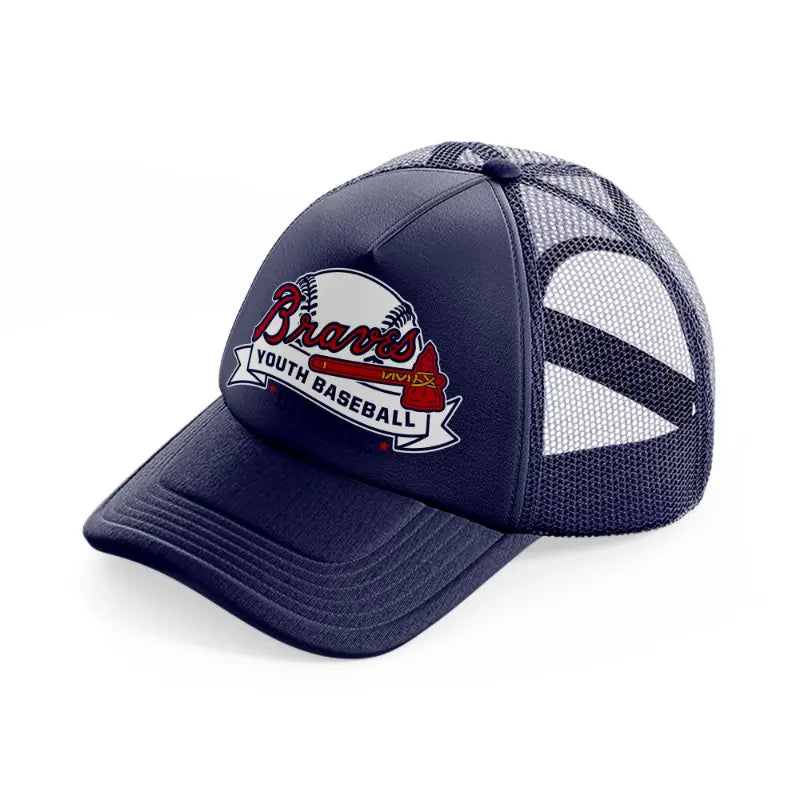 braves youth baseball classic-navy-blue-trucker-hat