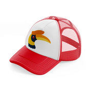 hornbill red and white trucker hat