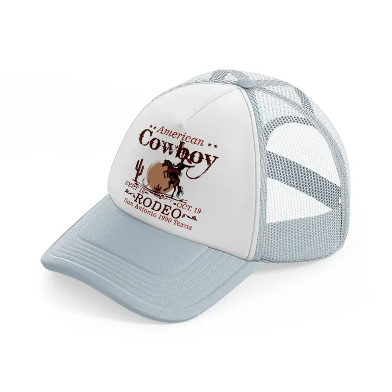 american cowboy rodeo-grey-trucker-hat