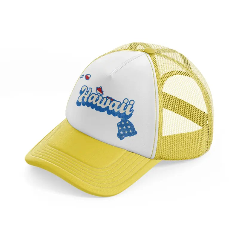 hawaii flag-yellow-trucker-hat