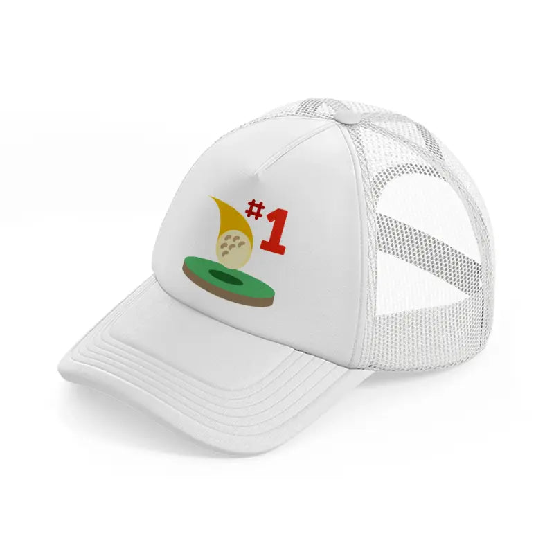 hole in one-white-trucker-hat