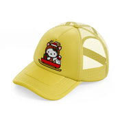 hello kitty raindeer-gold-trucker-hat