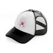 pink spider-black-and-white-trucker-hat