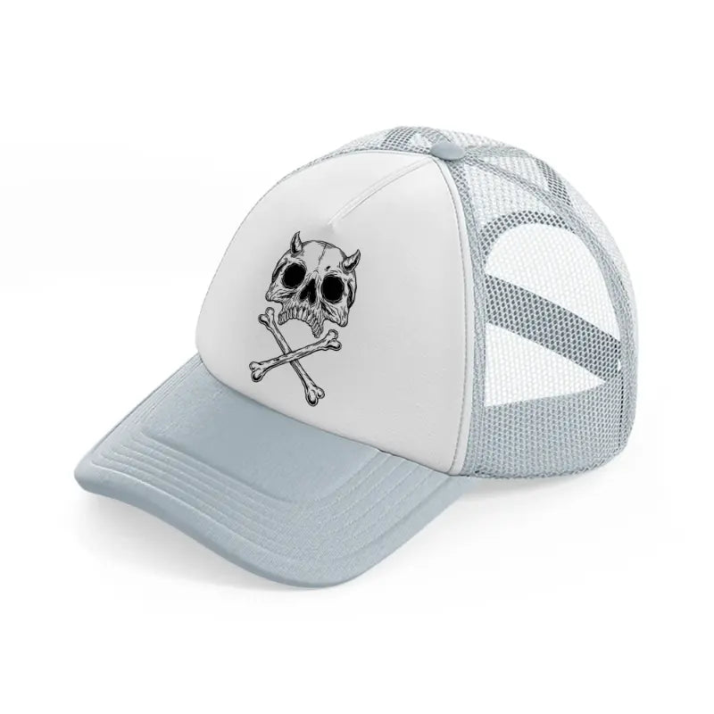 dark skull art-grey-trucker-hat