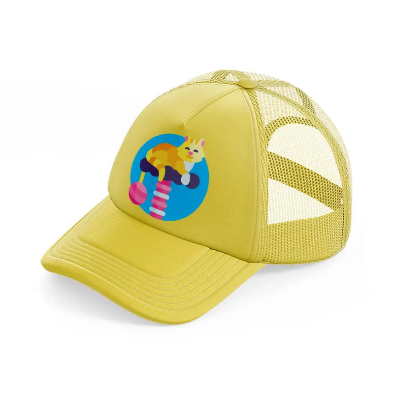 cat gold trucker hat