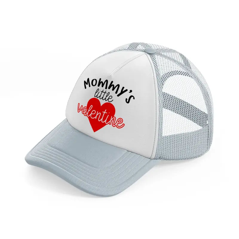 mommy's little valentine-grey-trucker-hat