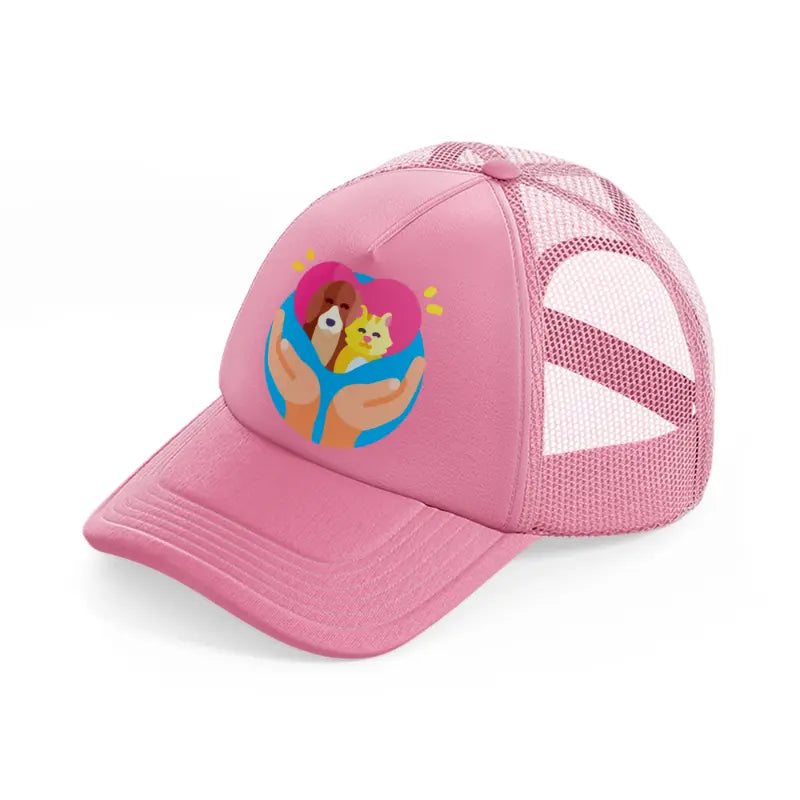 pet care (3) pink trucker hat