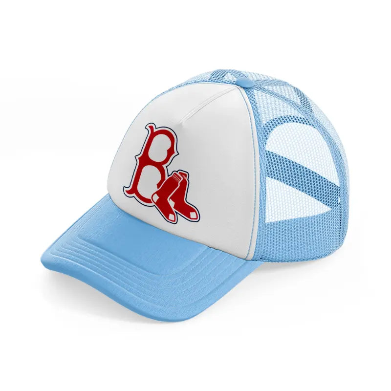 boston red sox emblem-sky-blue-trucker-hat