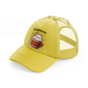 catpuccino cup gold trucker hat