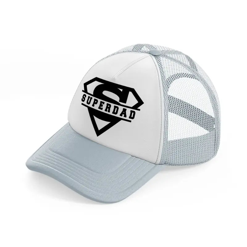 super dad logo grey trucker hat