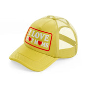 I Love Hot Moms gold Trucker Hat