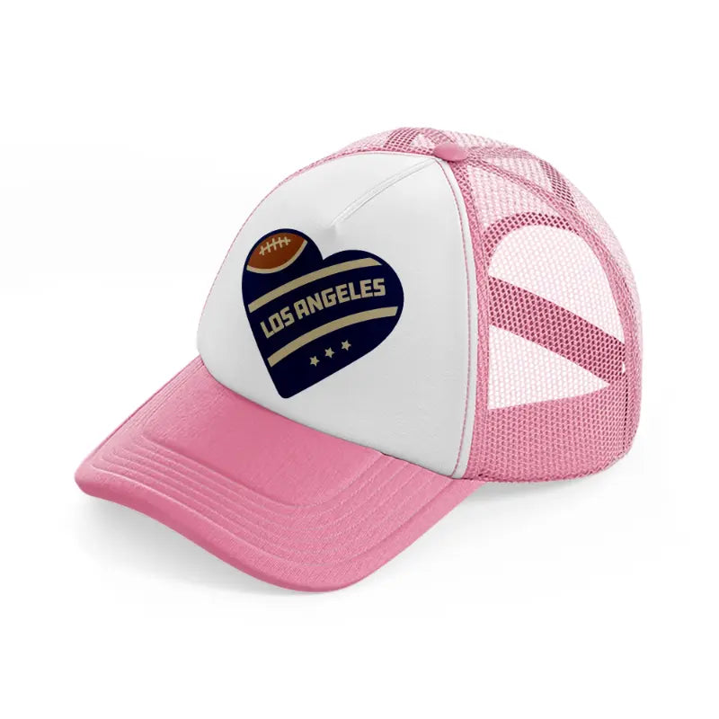 los angeles rams lover pink and white trucker hat