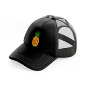 aloha summer pineapple-black-trucker-hat