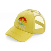 i'd rather be golfing gold trucker hat