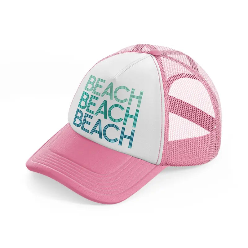 beach pink and white trucker hat