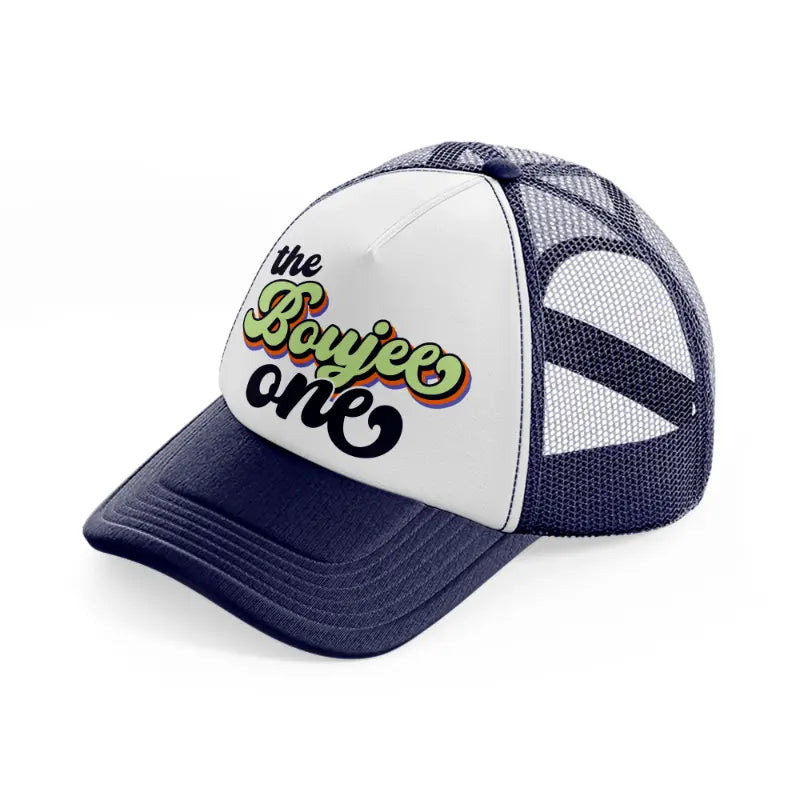 the boujee one-navy-blue-and-white-trucker-hat