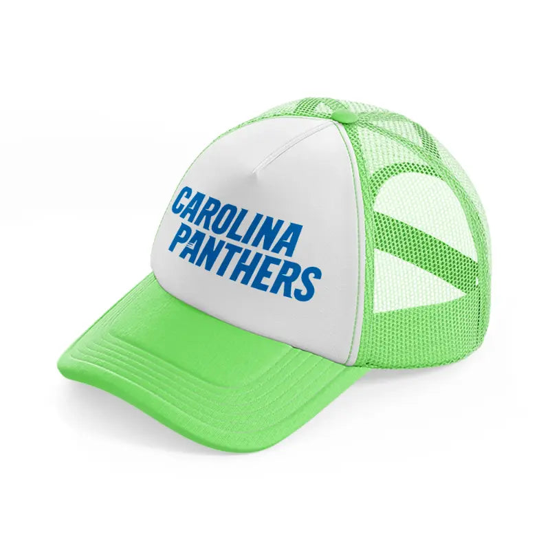 carolina panthers text-lime-green-trucker-hat