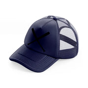 baseball bats navy blue trucker hat