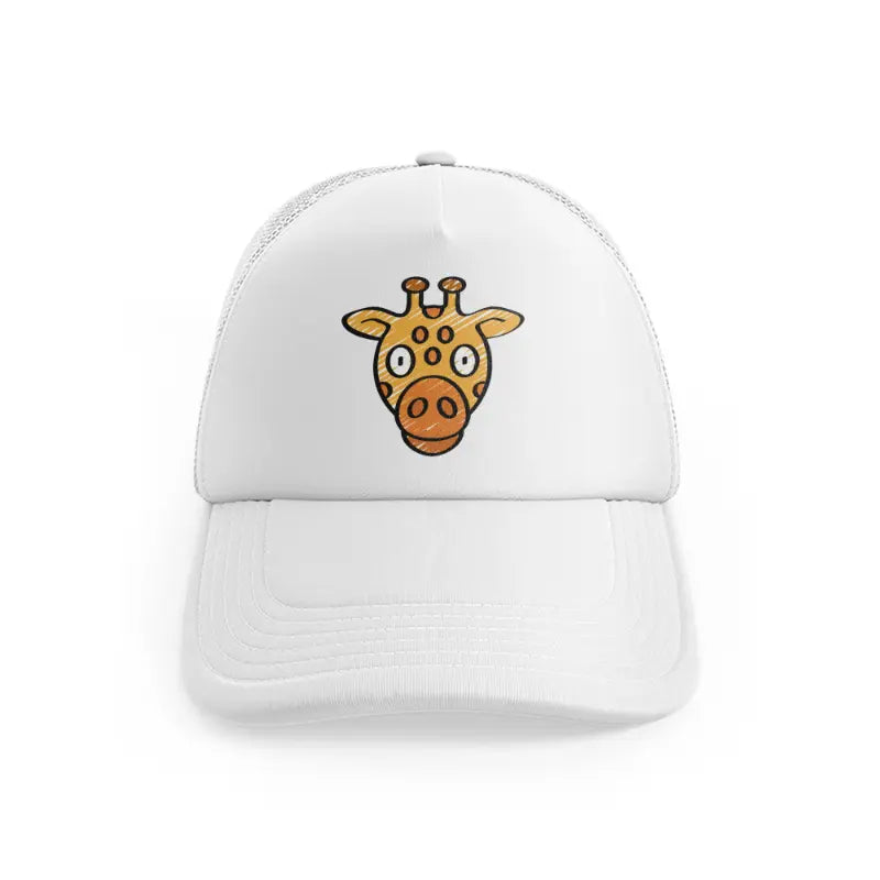 028 giraffe white trucker hat