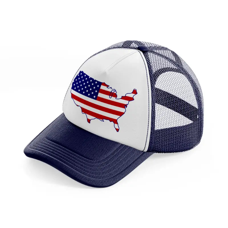 4th july svg map-01-navy-blue-and-white-trucker-hat