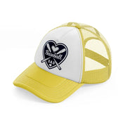 baseball dad blue-yellow-trucker-hat